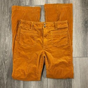 Pilcro Orange Corduroy Boot Cut Pants